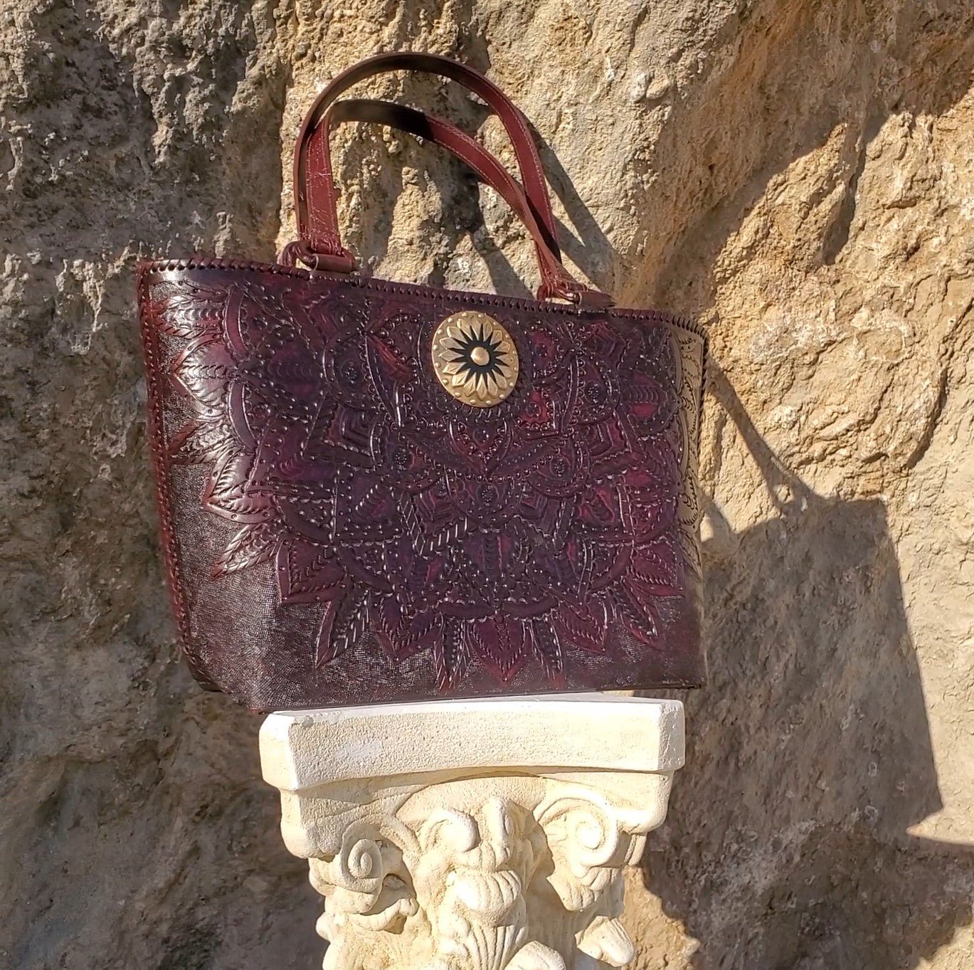 Miohermosa "Mia" Brown Leather Tote Bag - SUN TOP - MIOHERMOSA