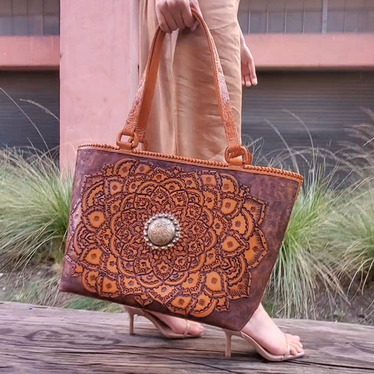 Mia Honey Leather Tote | Honey Leather Tote Bag | MIOHERMOSA