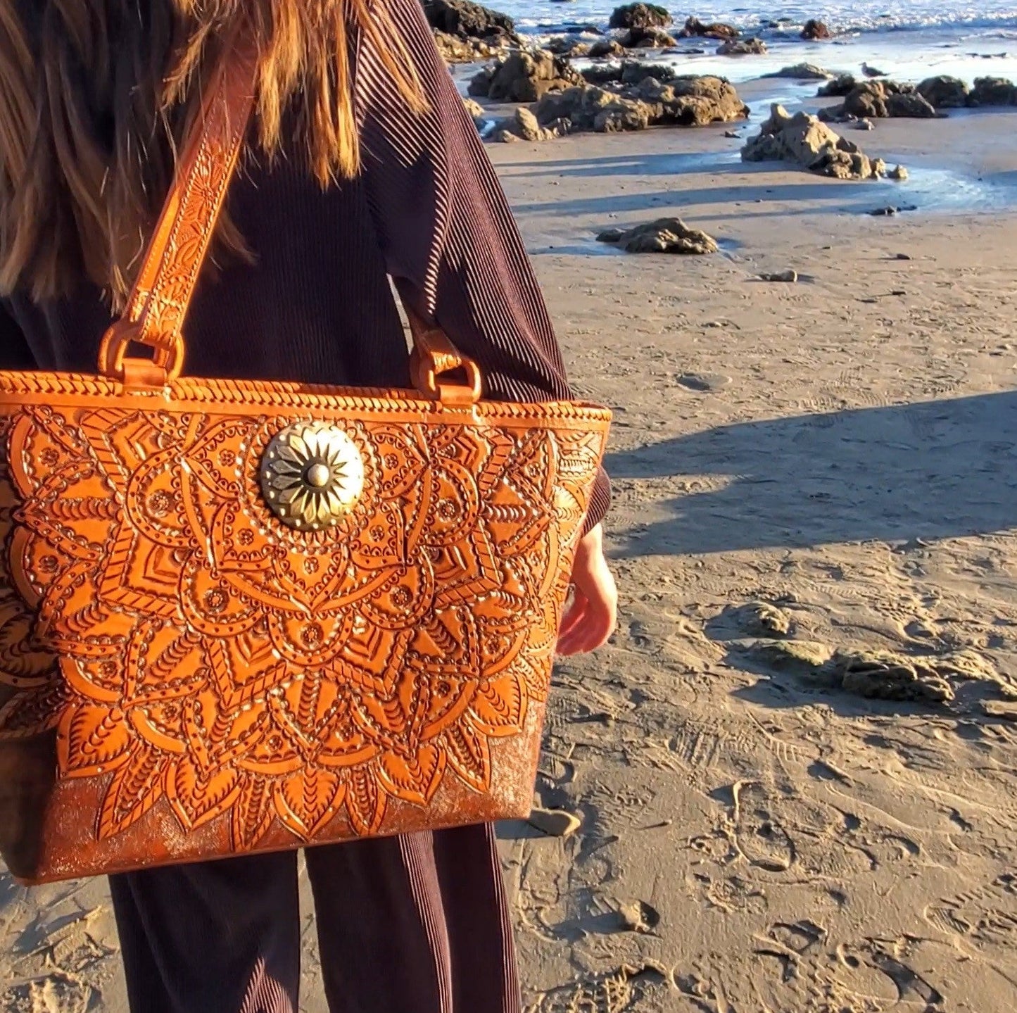 Mia Honey Tote Bag | Honey Leather Tote Bag | MIOHERMOSA