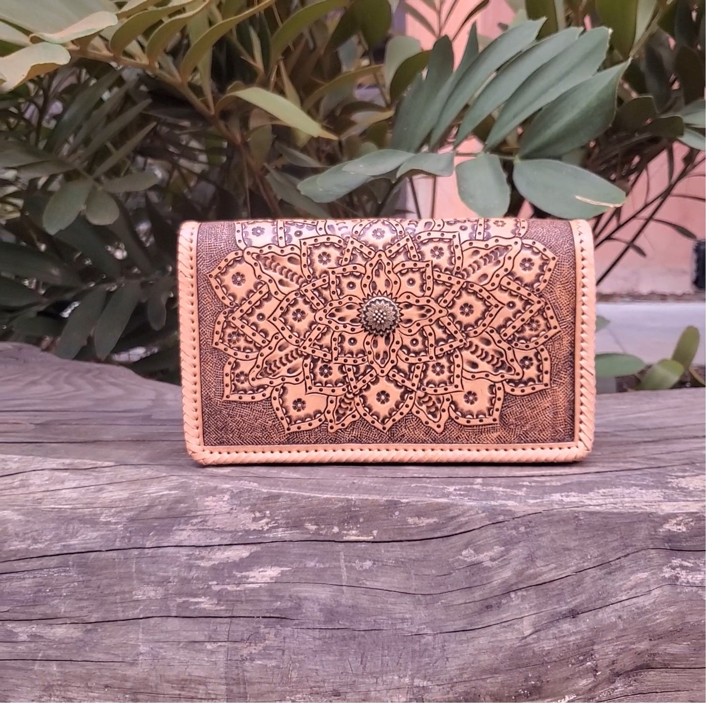 Hand Made Leather Crossbody Bag "CECELIA" by MIOHERMOSA Brown Cecilia Mayan Middle