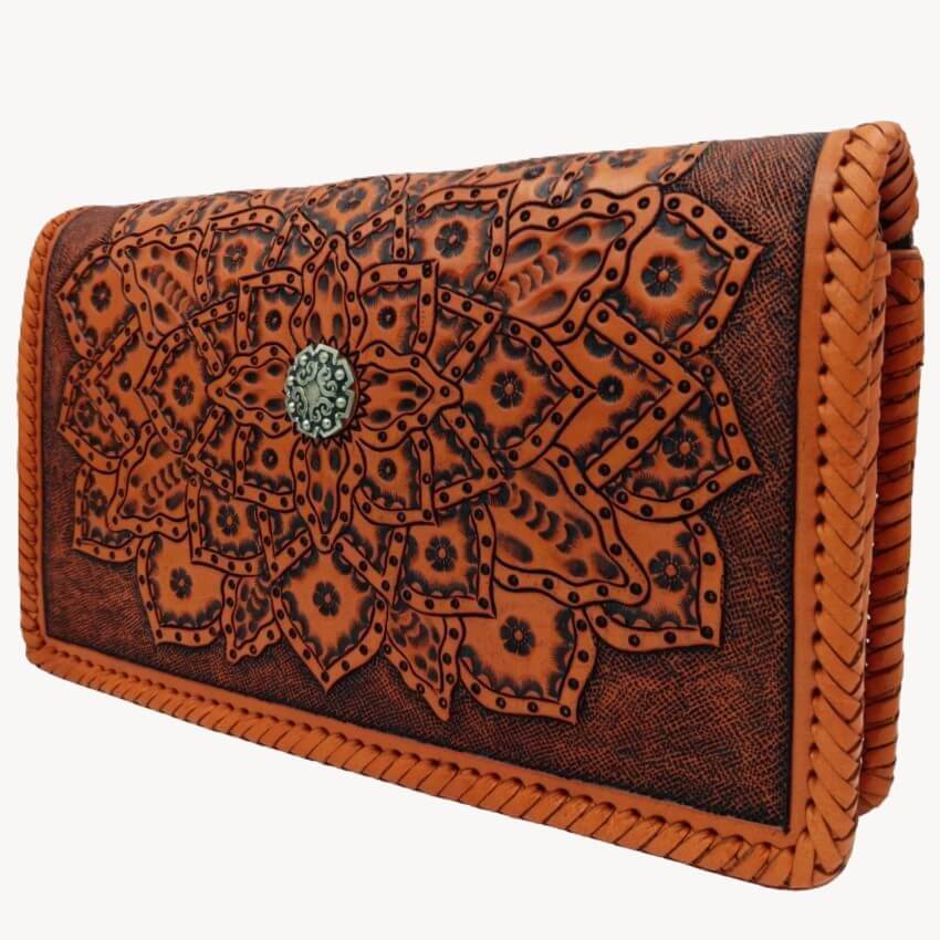 Angled right view highlighting layered petals and burnished details on Crimson Legacy